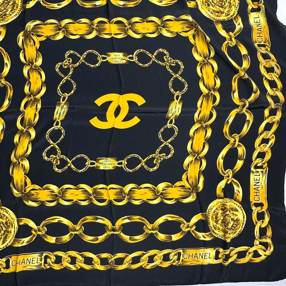 CHANEL Black and Gold Scarf - Picture 2 of 3